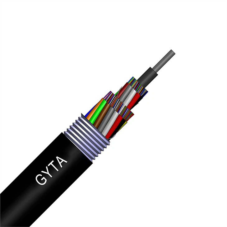 2-864 Nwayo Tep Aliminyòm Polyethylene Bonded Sheath Stranded Tib Lach Fib Optical Kab GYTA